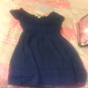 Navy women's floaty peasant dress